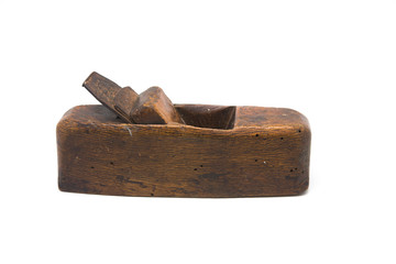 old carpenter plane on white background