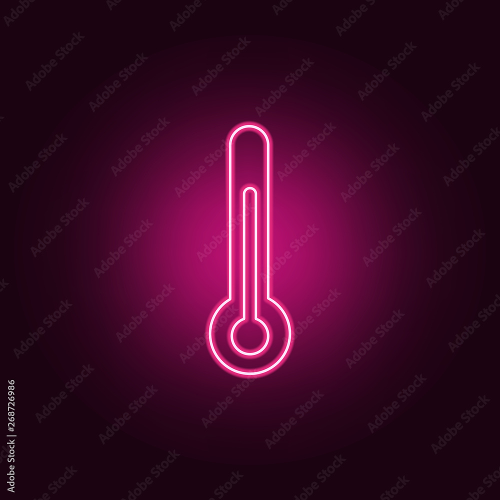 Poster thermometer neon icon. elements of measure set. simple icon for websites, web design, mobile app, in