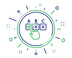 Correct checkbox line icon. Select answer sign. Business test symbol. Quality design elements. Technology correct checkbox button. Editable stroke. Vector