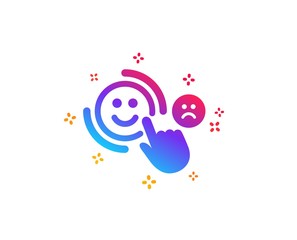 Customer satisfaction icon. Positive feedback sign. Smile symbol. Dynamic shapes. Gradient design customer satisfaction icon. Classic style. Vector