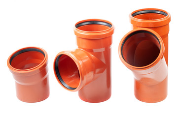 Sewage connectors for installation of pipeline branching in the outdoor sewer system