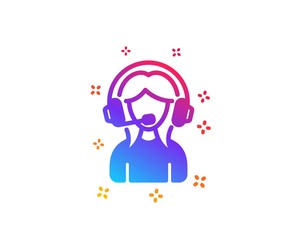 User Support icon. Female Profile sign. Woman Person silhouette symbol. Dynamic shapes. Gradient design support icon. Classic style. Vector