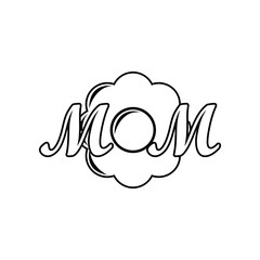 flowers and inscription mom icon. Element of Mother day for mobile concept and web apps icon. Outline, thin line icon for website design and development, app development