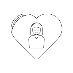mother in the heart icon. Element of Mother day for mobile concept and web apps icon. Outline, thin line icon for website design and development, app development