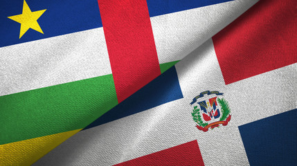 Central African Republic and Dominican Republic two flags textile cloth