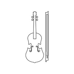 violin icon. Element of music instrument for mobile concept and web apps icon. Outline, thin line icon for website design and development, app development