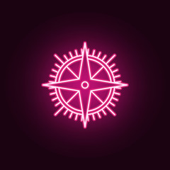 compass neon icon. Elements of Navigation set. Simple icon for websites, web design, mobile app, info graphics