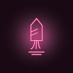 Firework neon icon. Elements of Party set. Simple icon for websites, web design, mobile app, info graphics