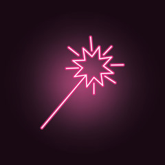 Party sparkler neon icon. Elements of Party set. Simple icon for websites, web design, mobile app, info graphics