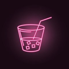 Coctail neon icon. Elements of Party set. Simple icon for websites, web design, mobile app, info graphics
