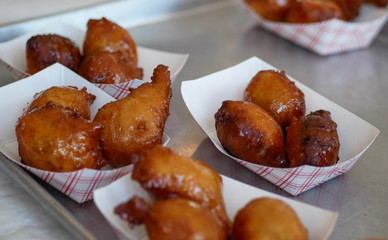 Lebanese Doughnut Fritters in a small baskets