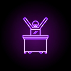 worker is successful neon icon. Elements of People in the work set. Simple icon for websites, web design, mobile app, info graphics