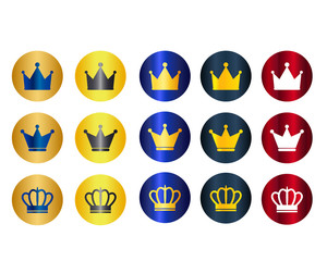 王冠　 アイコン　セット　冠