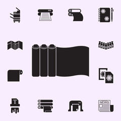 a roll of a paper for a press icon. Print house icons universal set for web and mobile