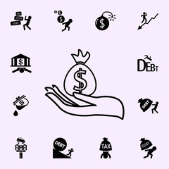 Obraz premium money in hand icon. Profit icons universal set for web and mobile