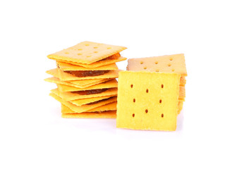 Cheese Crackers with Pineapple Jam on whithe background