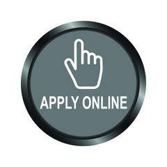 Metallic glossy icon on white background. Apply online