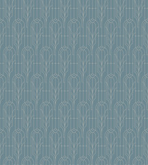 Seamless art deco vintage blue pattern