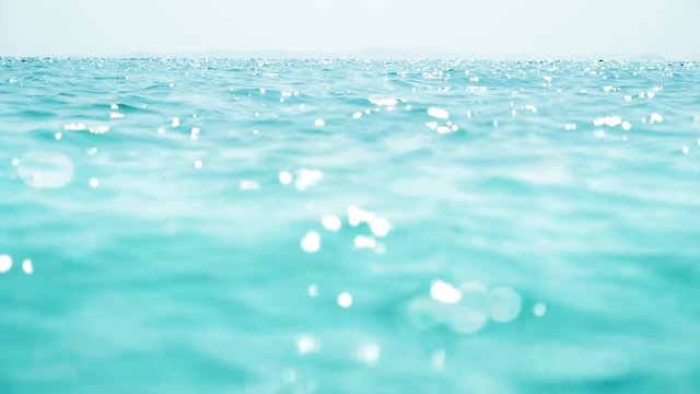 slow motion water of tropical sea, bokeh