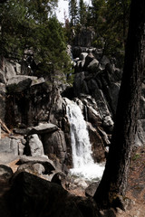 Waterfall Along Chilnualna Trail Yosemite Park California