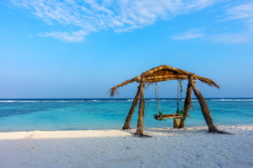 Local swing on the beach at Hulhumale Maldives