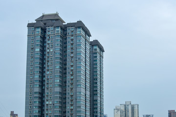 Fototapeta premium Urban construction in Xi'an. May 25, 2018, in Xi'an, Shaanxi Province, China