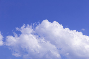 Blue sky and white clouds, rain clouds on sunny summer or spring day.