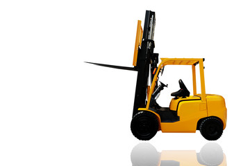 Forklift Truck isolated on white background.This had clipping path.