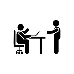 Fototapeta na wymiar Office, job, ask icon. Element of businessman icon. Premium quality graphic design icon. Signs and symbols collection icon for websites, web design, mobile app