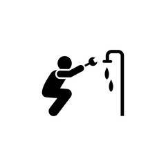 Water, cogwheel, wrench, man icon. Element of manufacturing icon. Premium quality graphic design icon. Signs and symbols collection icon for websites, web design