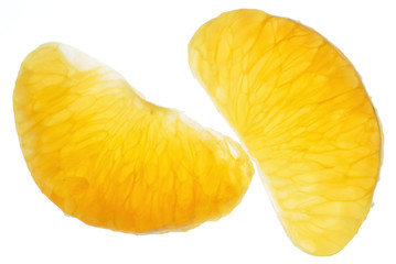 slice of mandarin isolated on white background