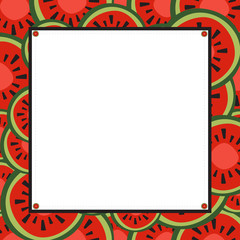 Pattern watermelon with copy space. Cute red watermelon design, 