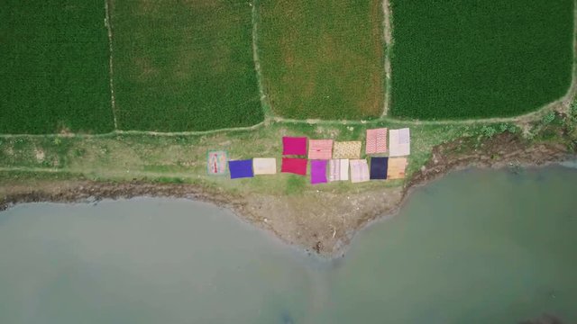 Drone footage of farming and rural area in Bangladesh