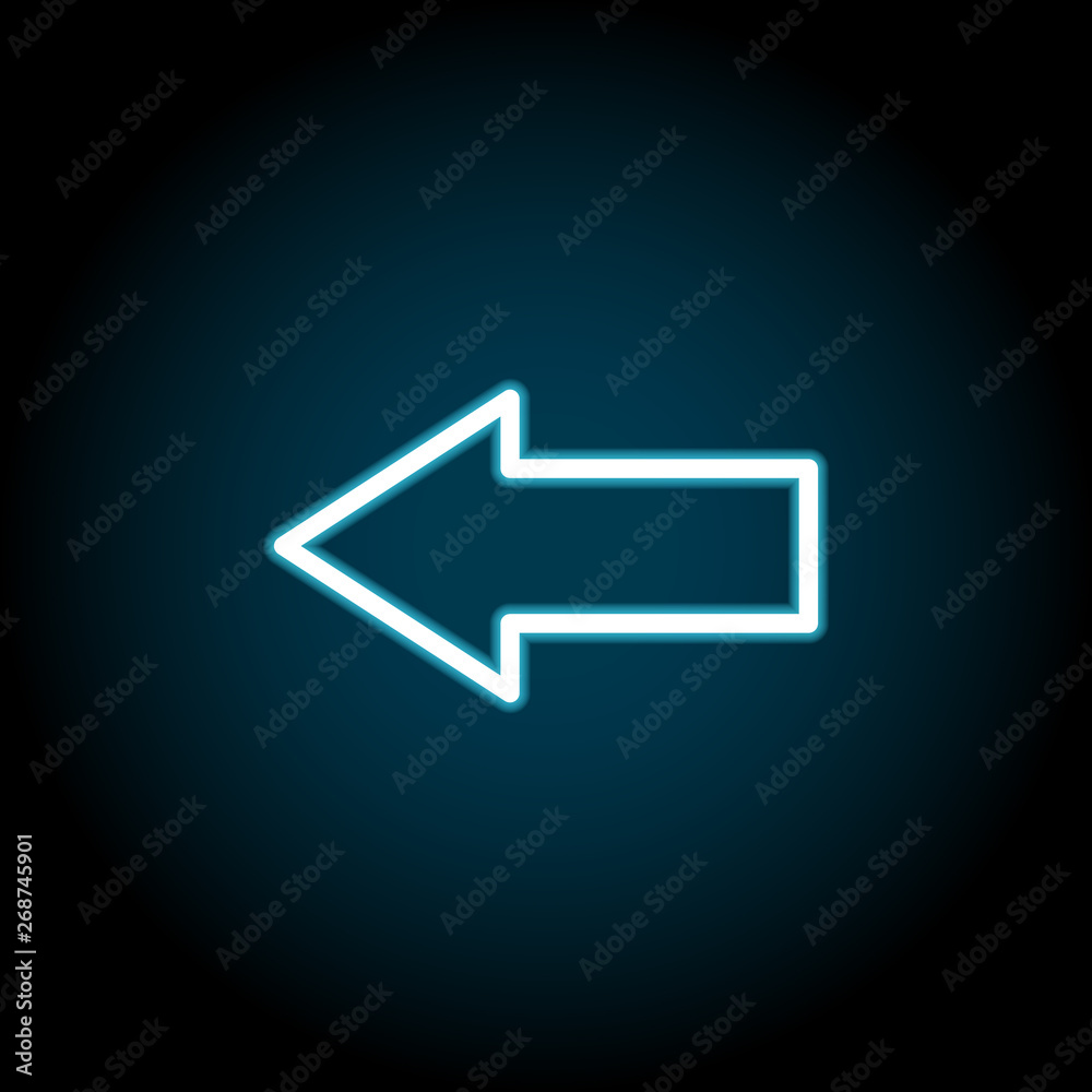 Poster arrow neon icon. simple thin line, outline vector of arrow icons for ui and ux, website or mobile ap