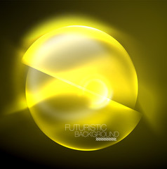 Vector glowing neon circles abstract background