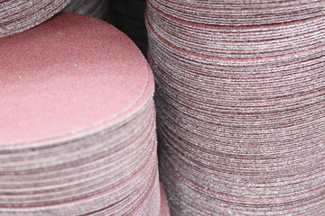 the Stack of sand paper disk ;