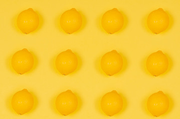 Fresh Lemon on yellow background