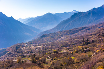 Naklejka premium Tibetan village in Sichuan of China
