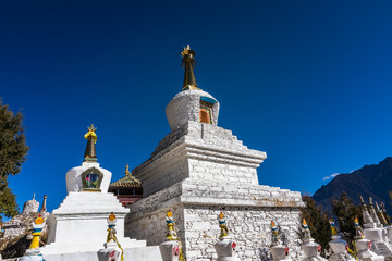 Buddhistic temple on mountain of Sichuan China