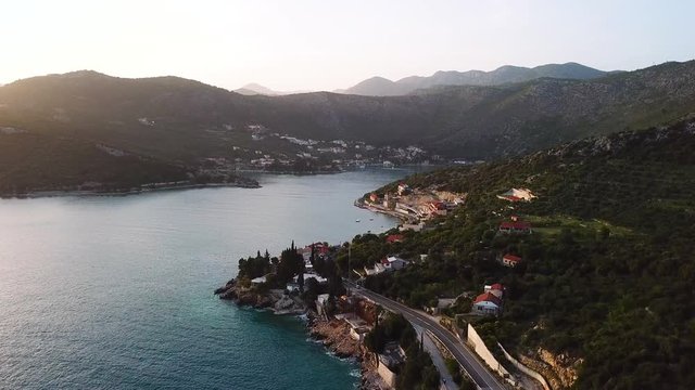 Croatian Coast, Zaton - (Aerial Shot)