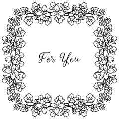 Vector illustration beautiful flower frame with decoration poster for you
