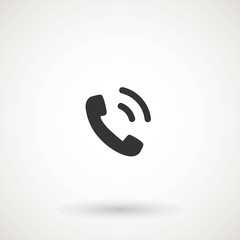 Phone and call icon in trendy flat style isolated. Handset icon with waves. Telephone symbol for your design, logo, UI. Vector illustration, EPS10.