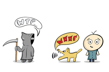 Death, dog and human