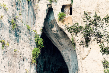 Limestone Cave Ear of Dionysius (Orecchio di Dionisio) with unusual acoustics &ndash; Syracuse (Siracusa), Sicily, Italy.