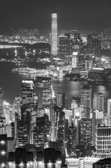 Obraz na płótnie Canvas Skyline of Hong Kong city at night