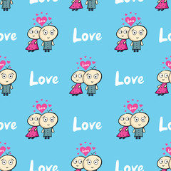 Love people and blue background