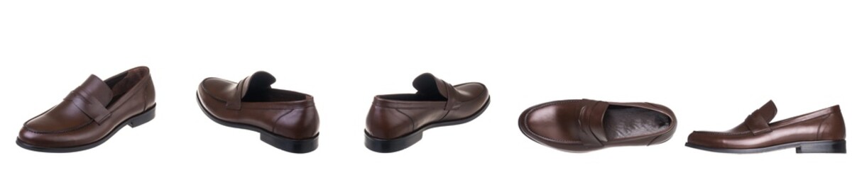 Men classic elegance shoes white isolated background