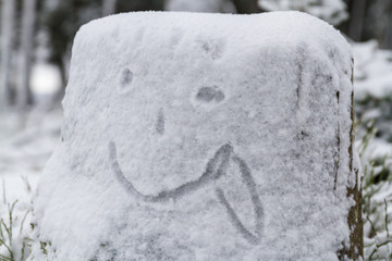 Smilie im Schnee