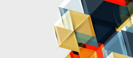 Geometric triangle and hexagon abstract background, vector illustration