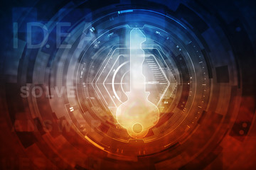2d digital abstract technology digital future cyber security key